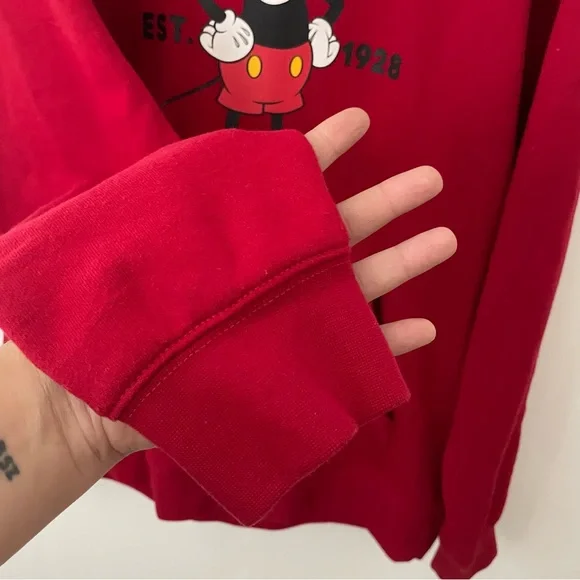 VANS X DISNEY Red Mickey Mouse Graphic Hoodie L - Picture 4 of 10
